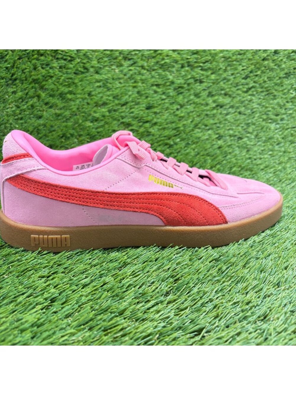 Puma Club II Era Womens Size 11 Pink Red Gum Athletic Lifestyle Shoes Sneakers